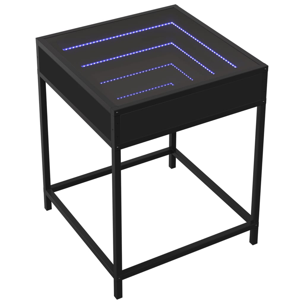 Naktsskapītis ar Infinity LED, melns, 40x40x51cm