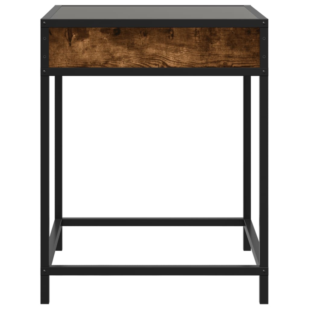 Bedside table with Infinity LED, smoked oak, 40x40x51cm