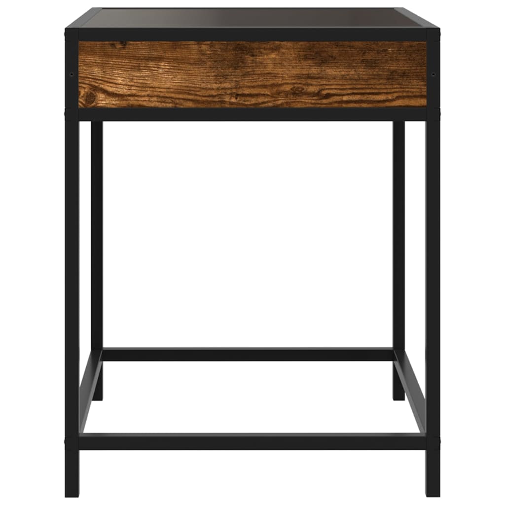 Bedside table with Infinity LED, smoked oak, 40x40x51cm