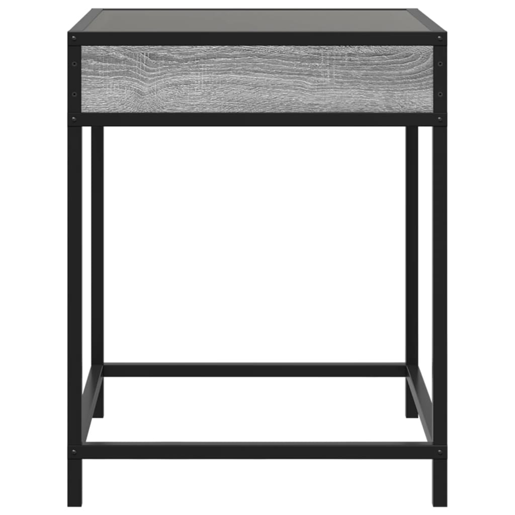 Nightstand with Infinity LED, grey oak, 40x40x51cm