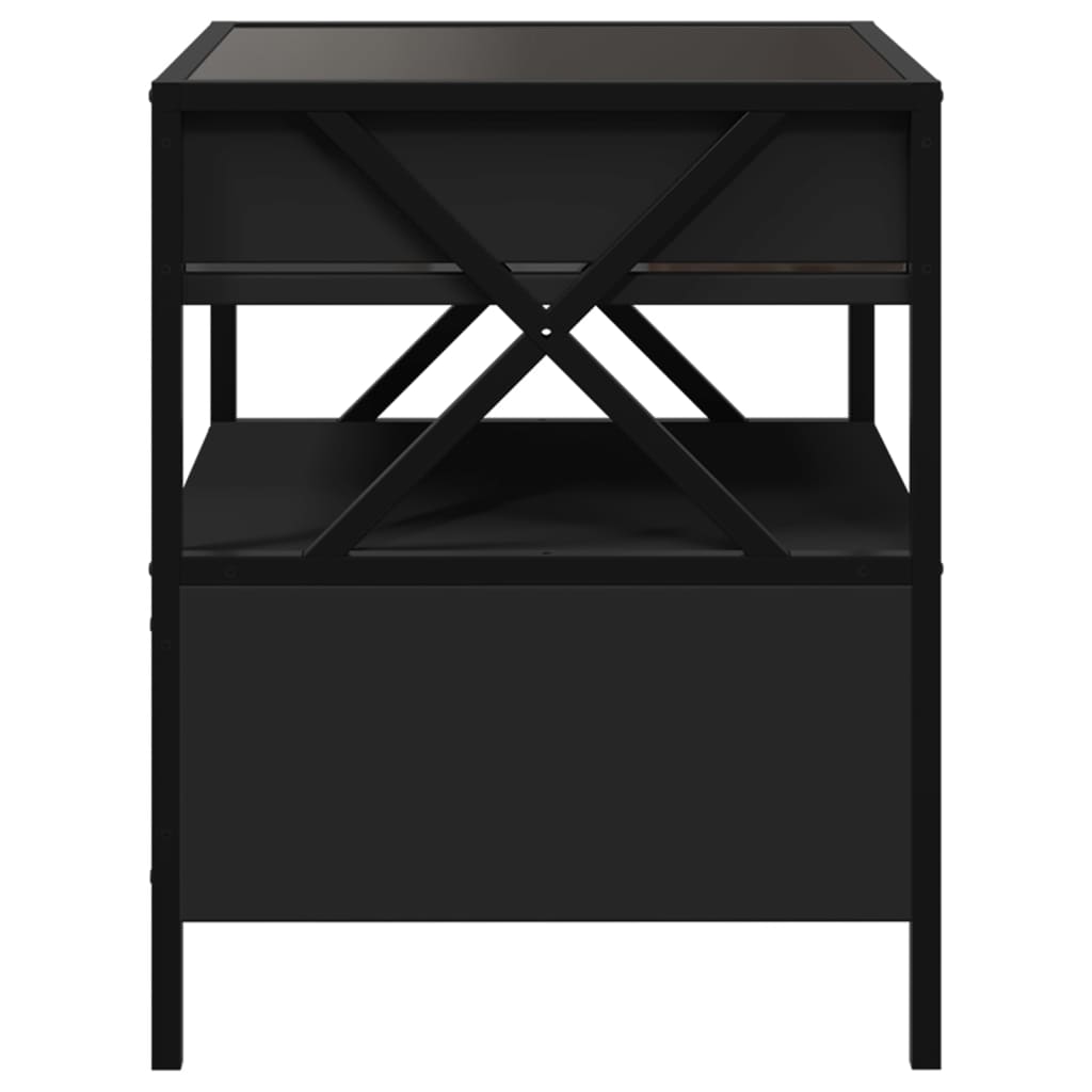 Infinity LED Bedside Table, black, 40x40x51cm