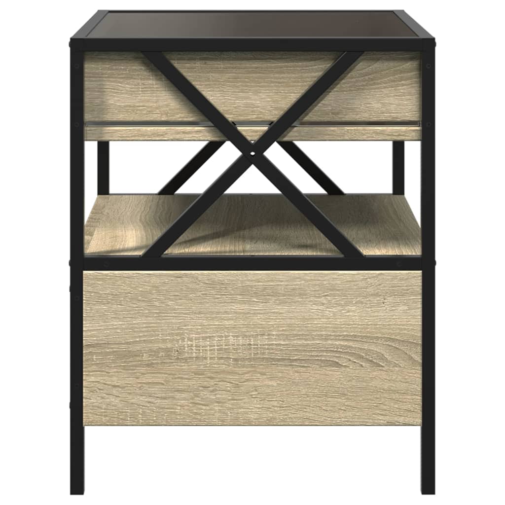 Naktsgaldiņš ar Infinity LED, ozola, 40x40x51cm
