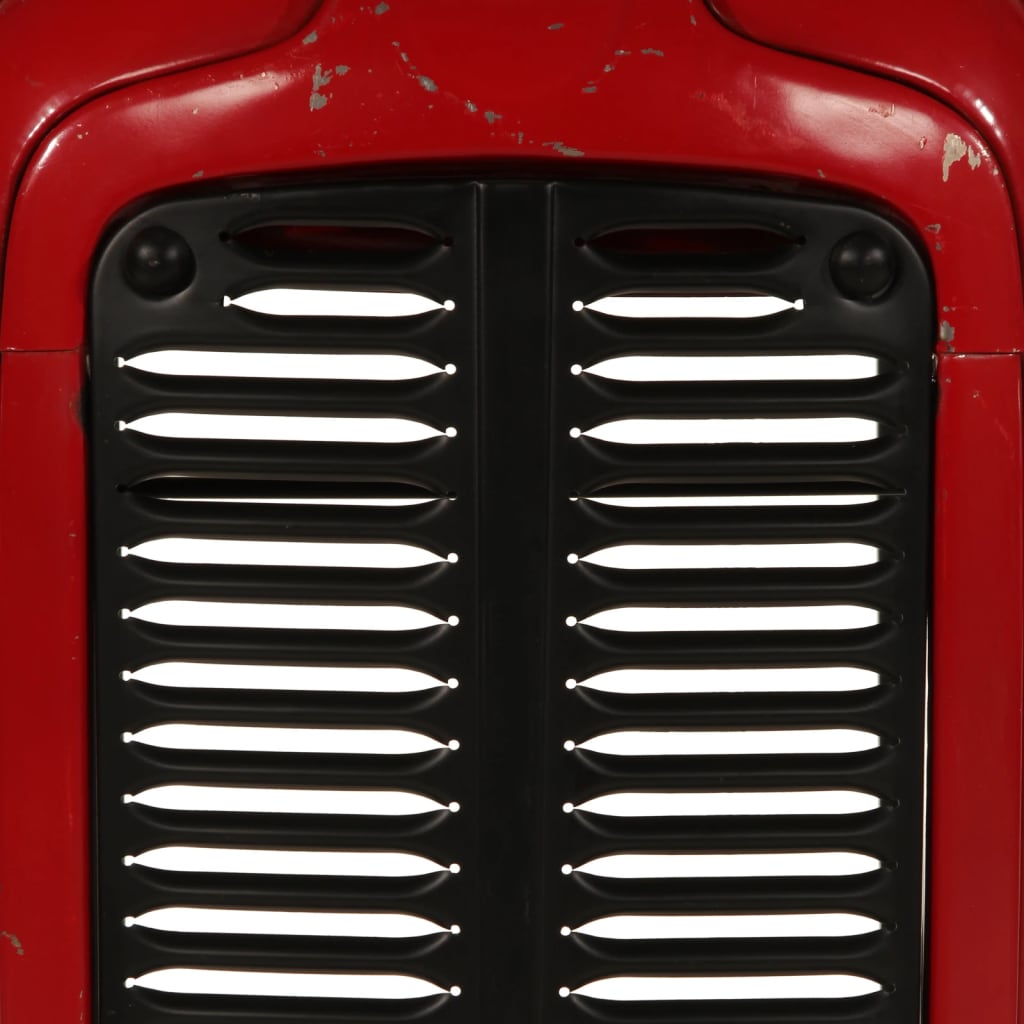 Tractor bar table, red/brown, 55x120x107cm, mango