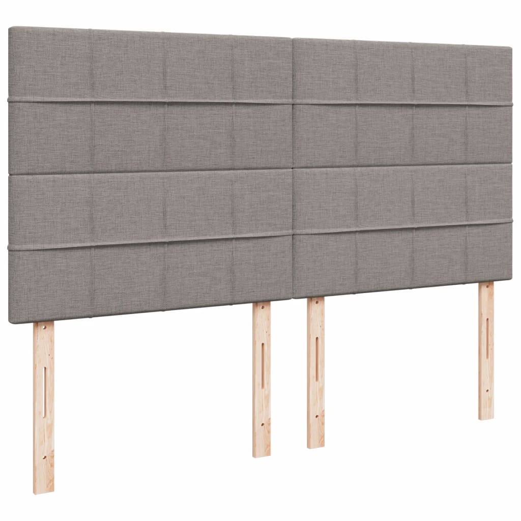 Box spring bed with mattress, taupe, 200x200 cm, fabric