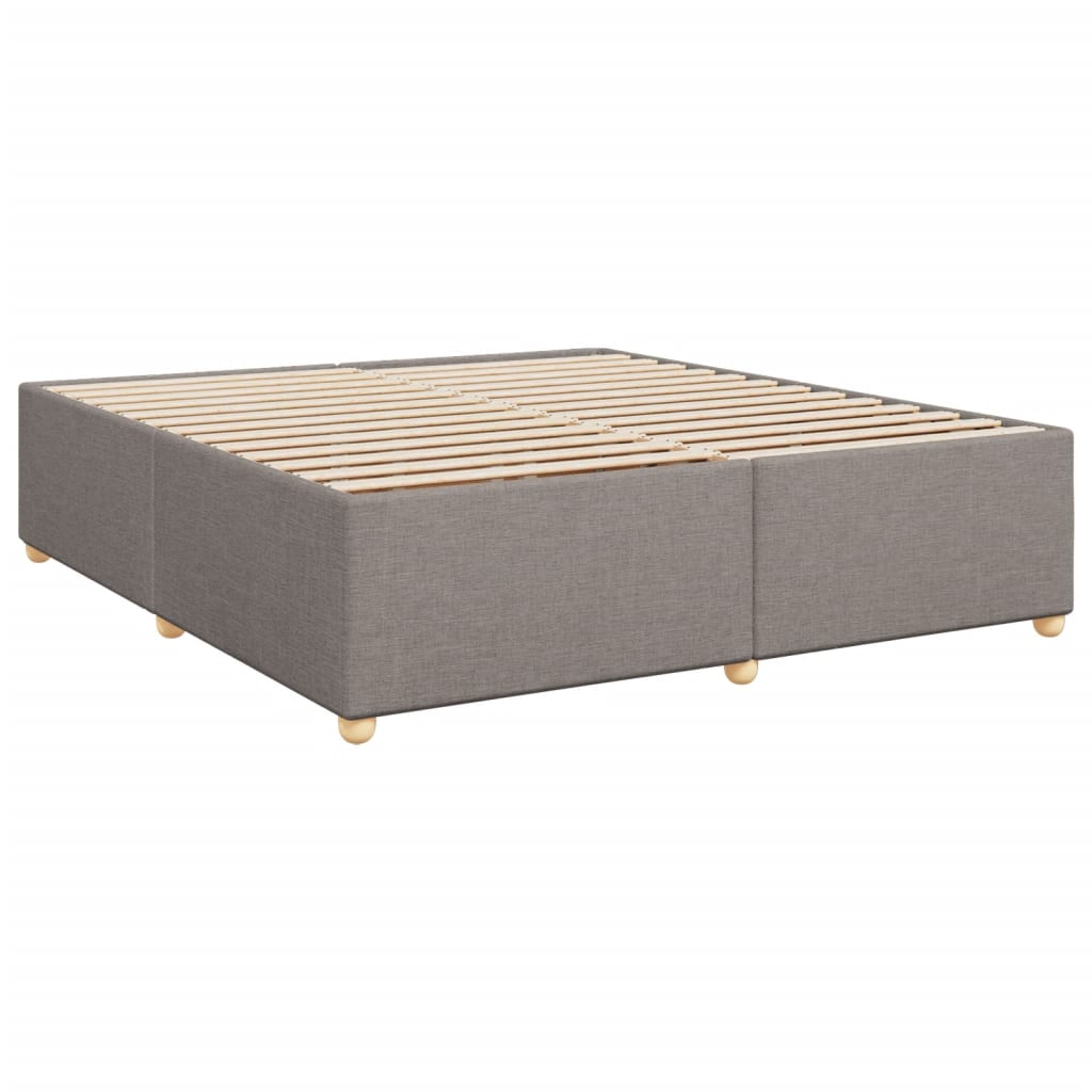 Box spring bed with mattress, taupe, 200x200 cm, fabric