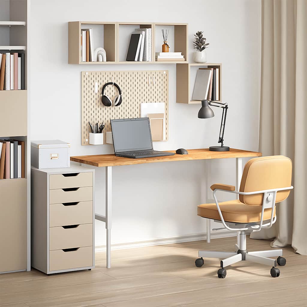 Desk worktop, light brown, oak, rectangular