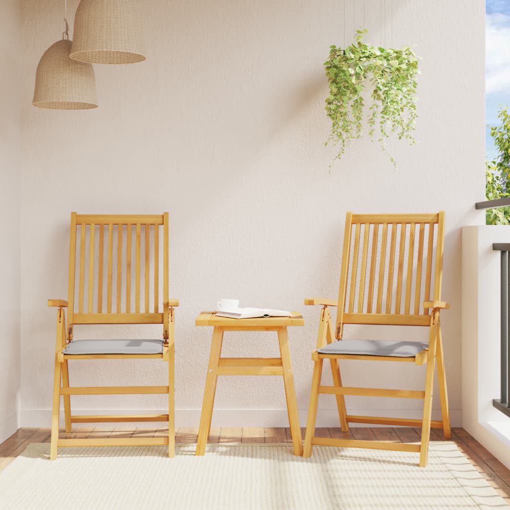Garden seat cushions, 2 pcs, grey, 45x45x2cm, square
