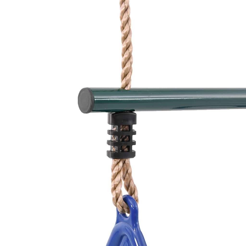 Bērnu trapeces stienis ar vingrošanas riņķiem, zils/zaļš
