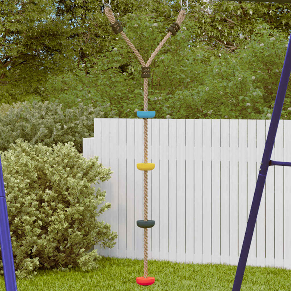 Disc rope swing for children with 4 steps, multicoloured