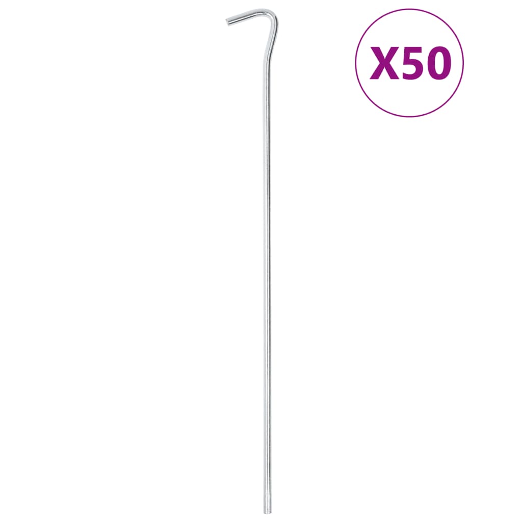Tent pegs, 50pcs, 30cm, 5mm diameter, steel