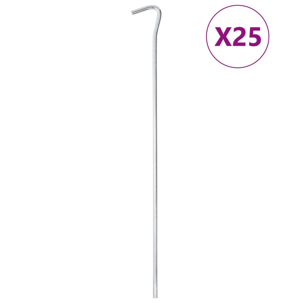 Tent stakes, 25pcs, 30cm, 7mm diameter, steel