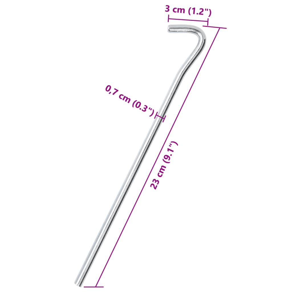 Telts mietiņi, 25 gab., 23 cm, diametrs 7 mm, tērauds