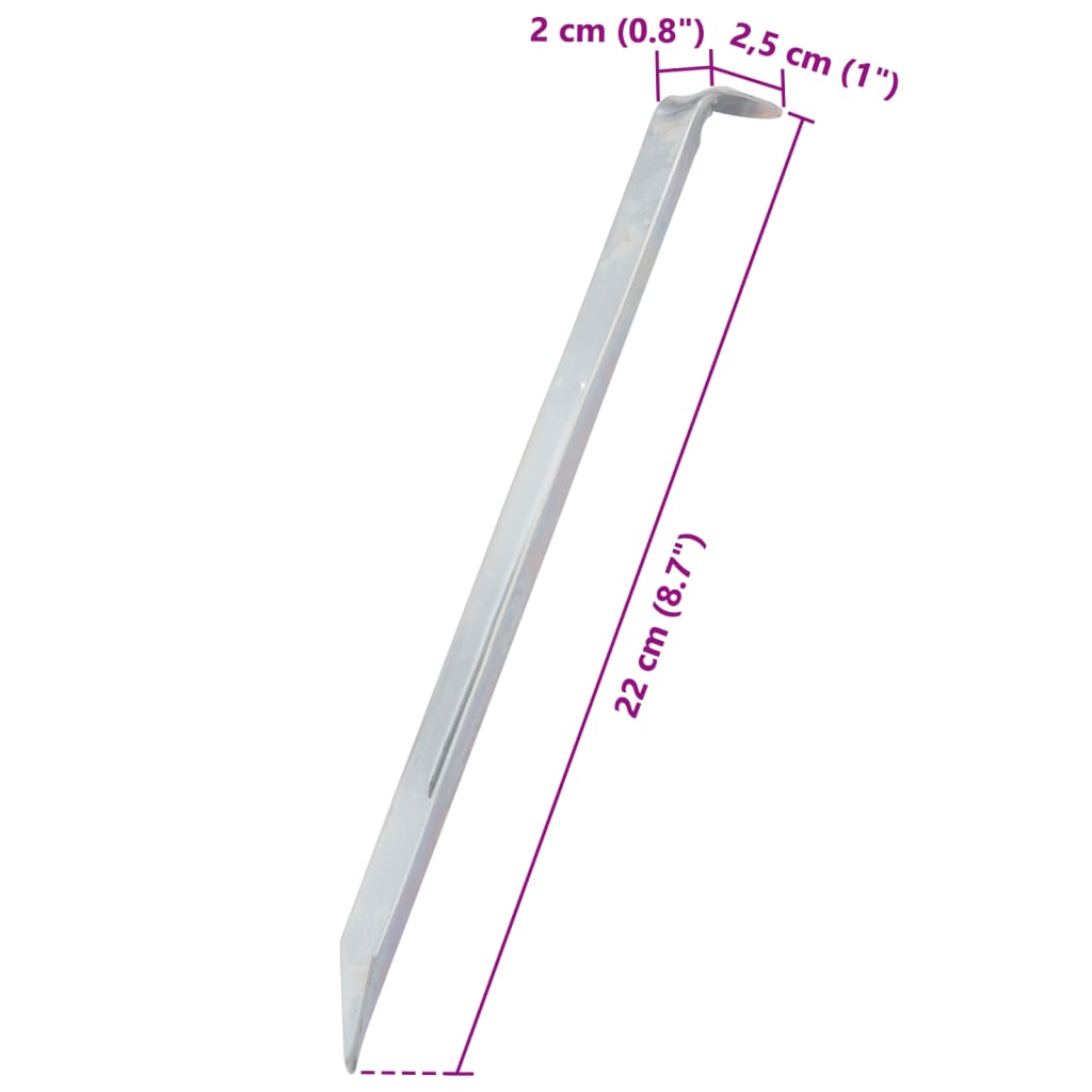 Palapinės kaiščiai, 24vnt., 22cm, skersmuo 20mm, plienas