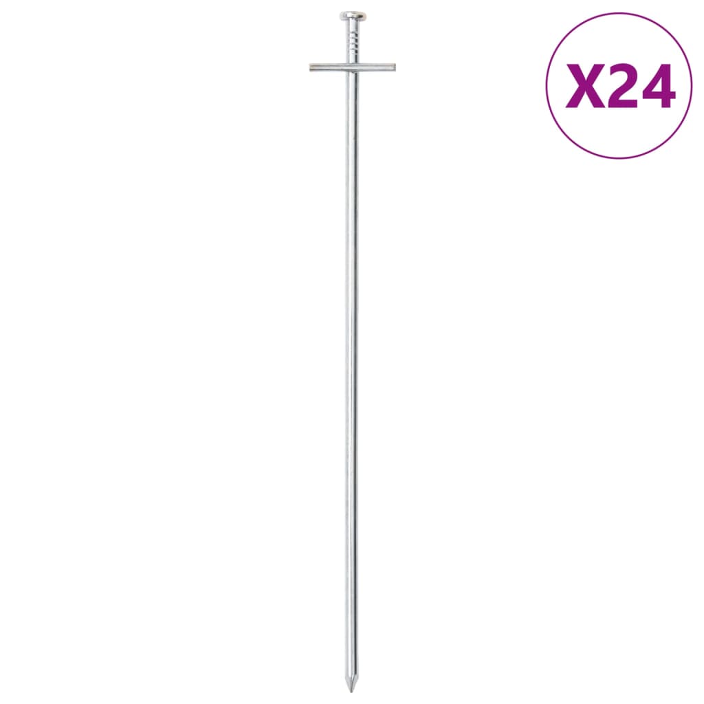 Tent stakes, 24 pcs, 29.5cm, 6mm diameter, steel