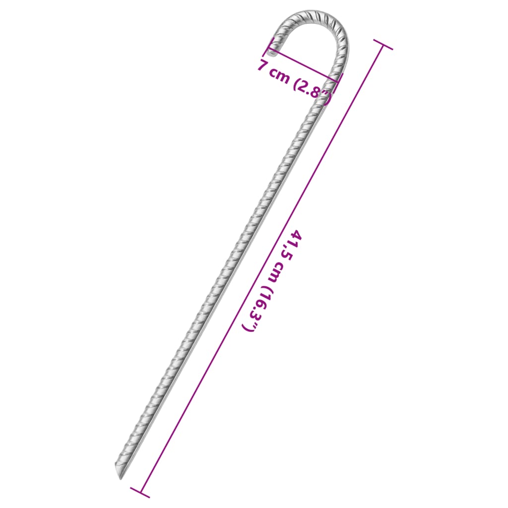 Telts mietiņi, 6 gab., 41,5 cm, diametrs 12 mm, tērauds