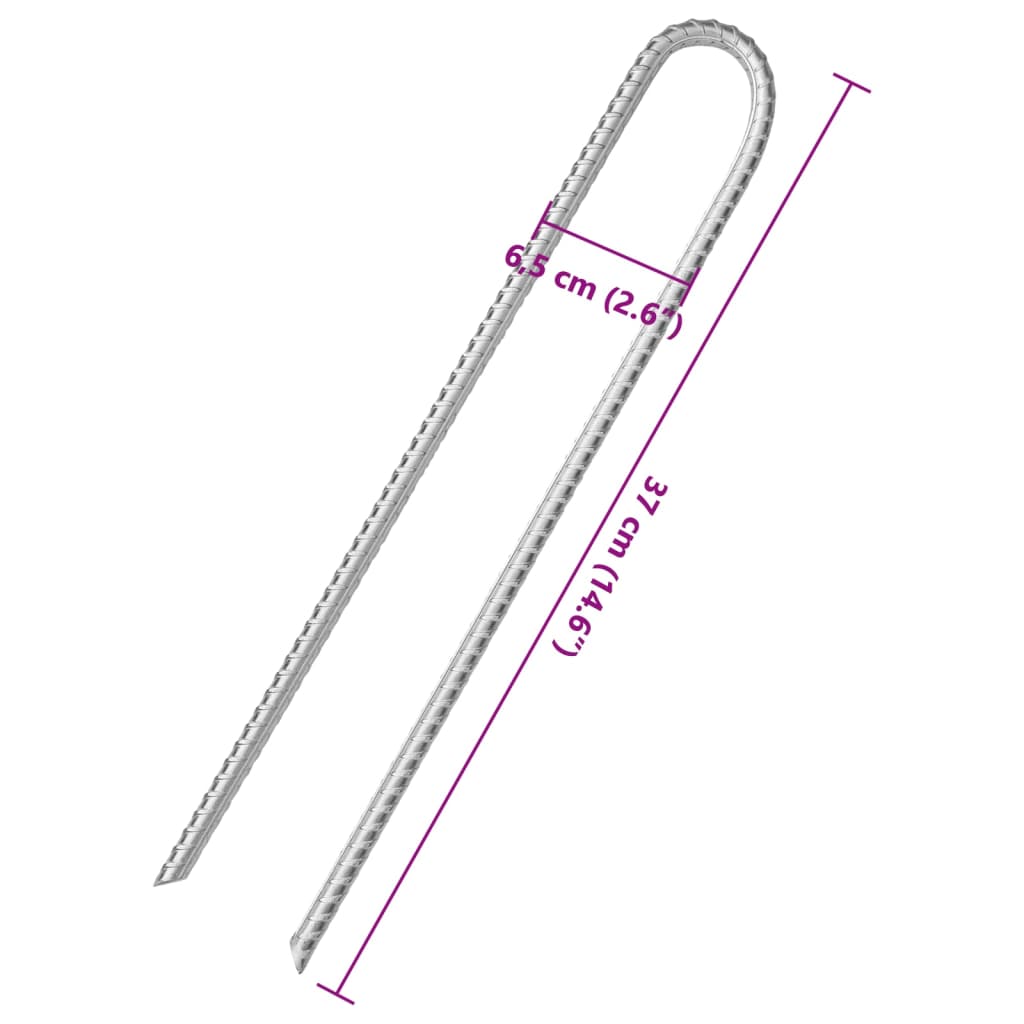 Telts mietiņi, 6 gab., 37 cm, diametrs 10 mm, U veida