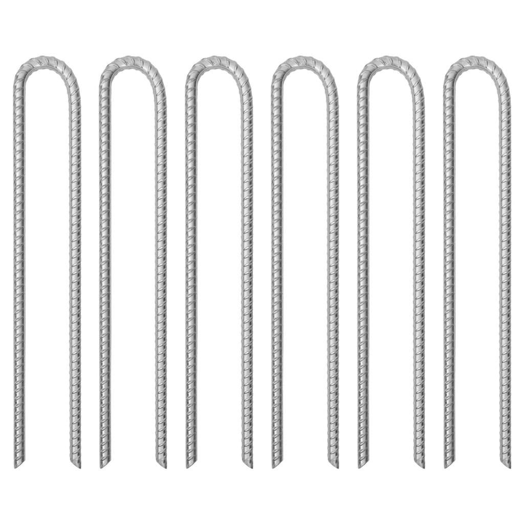 Tent pegs, 6 pcs., 41.5cm, diameter 12mm, U-shaped