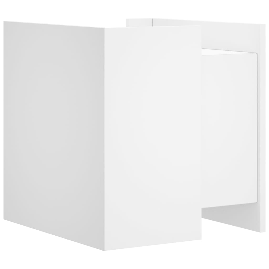 Bedside table, white, 45x50x50cm, engineered wood