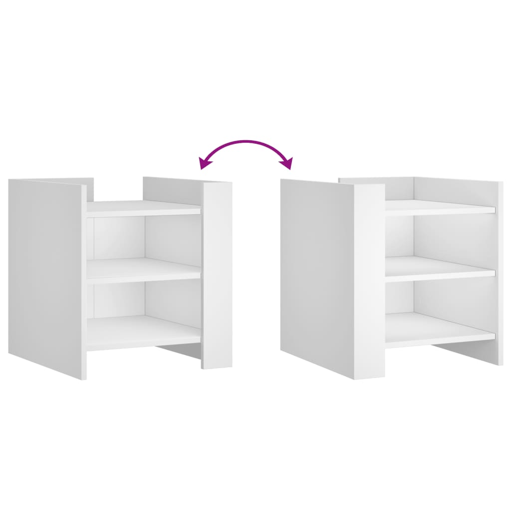 Bedside table, white, 45x50x50cm, engineered wood