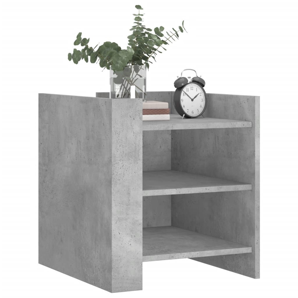 Bedside table, concrete grey, 45x50x50cm, engineered wood
