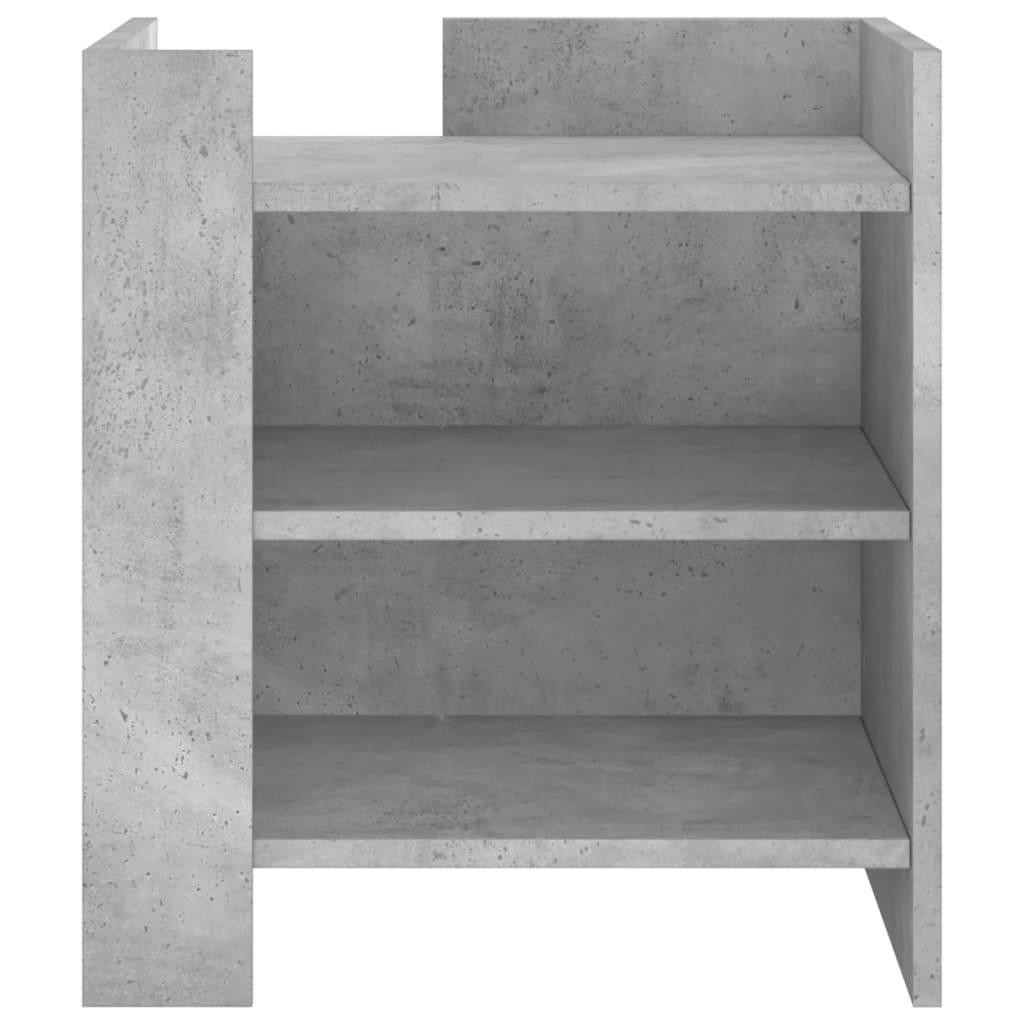Bedside table, concrete grey, 45x50x50cm, engineered wood