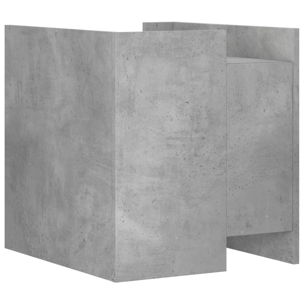 Bedside table, concrete grey, 45x50x50cm, engineered wood