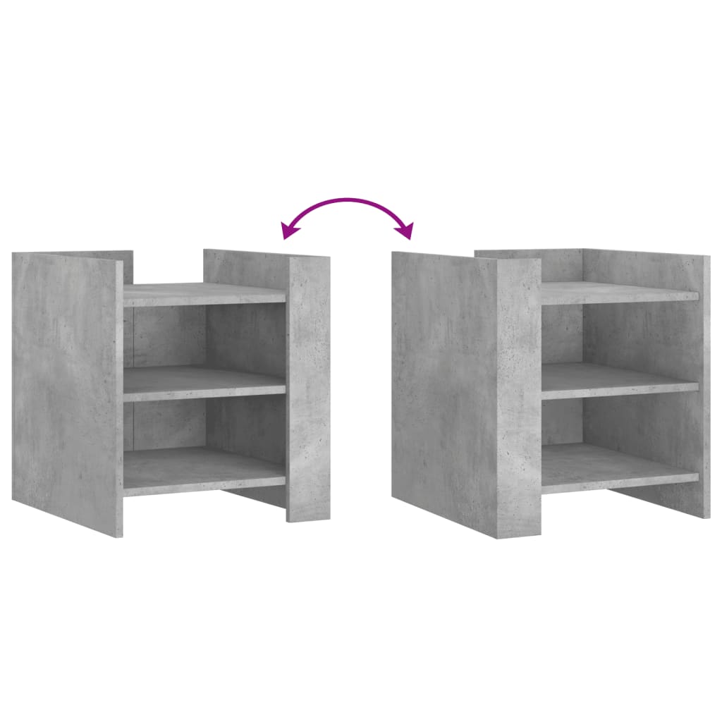 Bedside table, concrete grey, 45x50x50cm, engineered wood