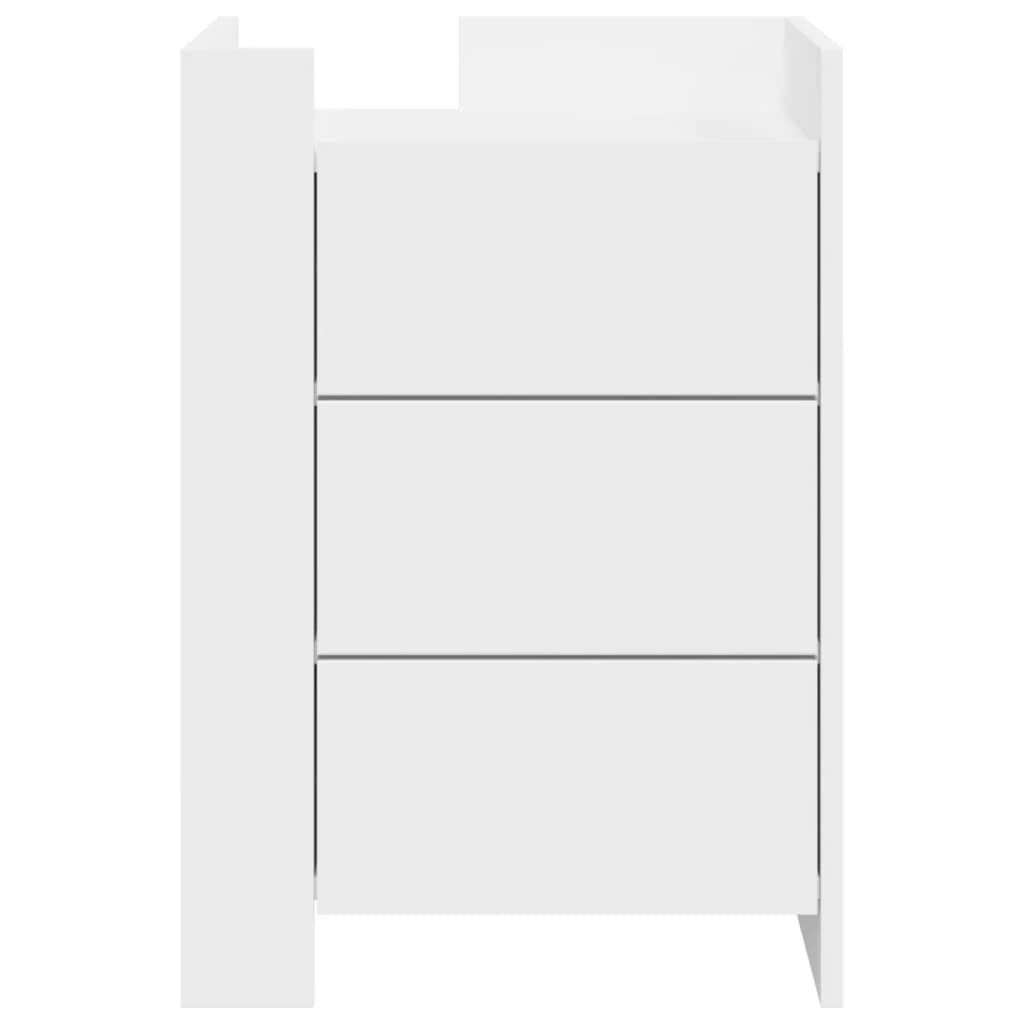 Bedside table, white, 45x50x65cm, engineered wood