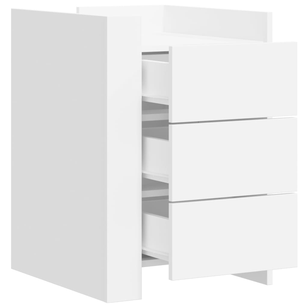 Bedside table, white, 45x50x65cm, engineered wood