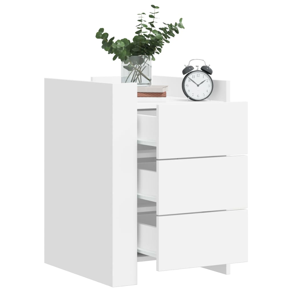 Bedside table, white, 45x50x65cm, engineered wood