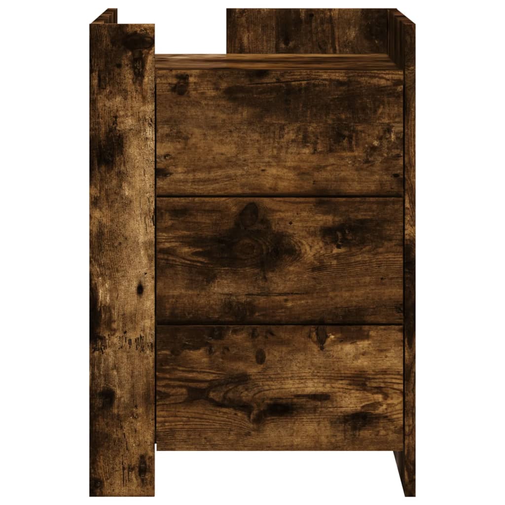 Nightstand, smoked oak, 45x50x65cm, treated wood