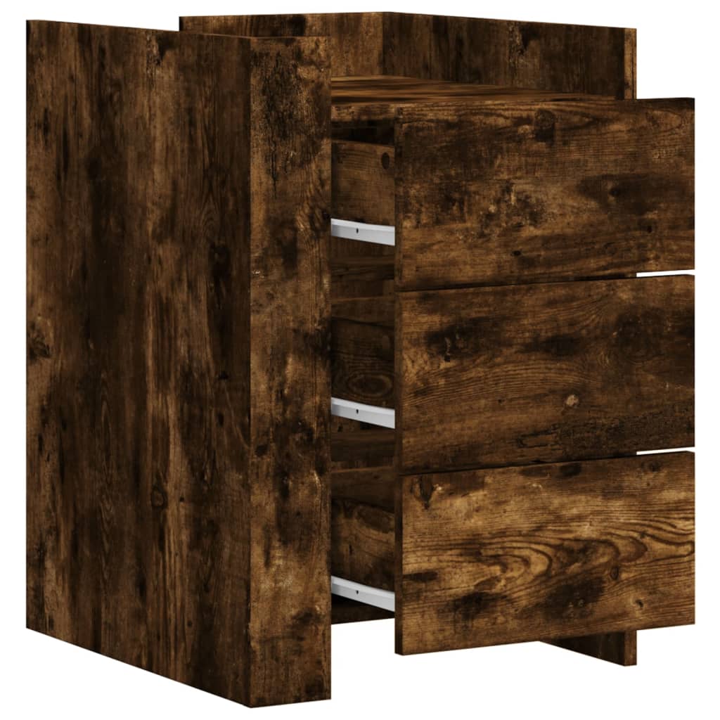 Nightstand, smoked oak, 45x50x65cm, treated wood