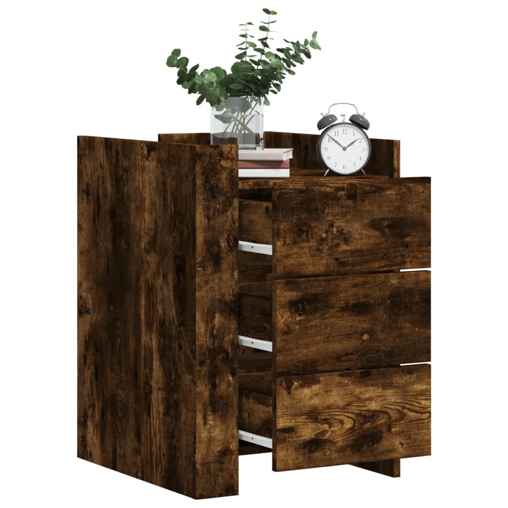 Nightstand, smoked oak, 45x50x65cm, treated wood