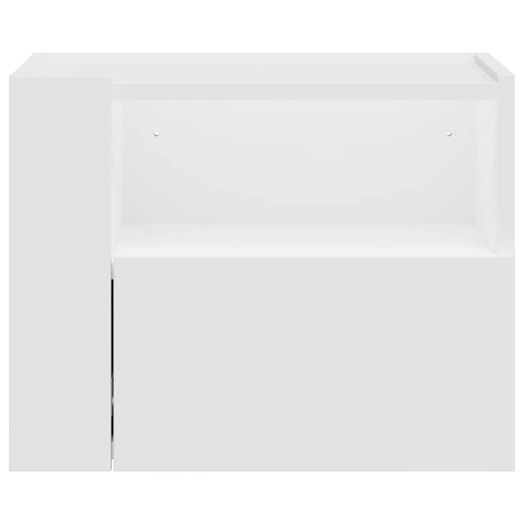 Wall-mounted bedside tables, 2 pcs, white, 45x30x35cm