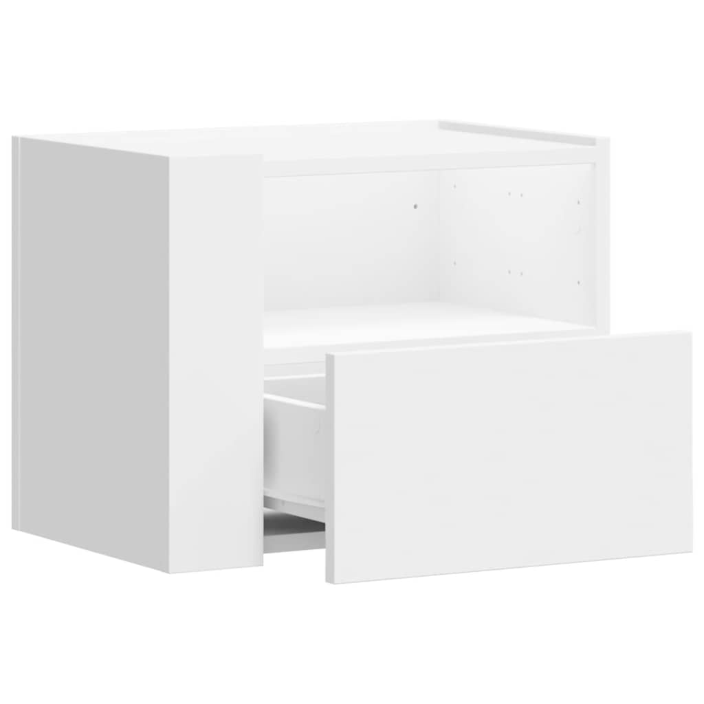 Wall-mounted bedside tables, 2 pcs, white, 45x30x35cm