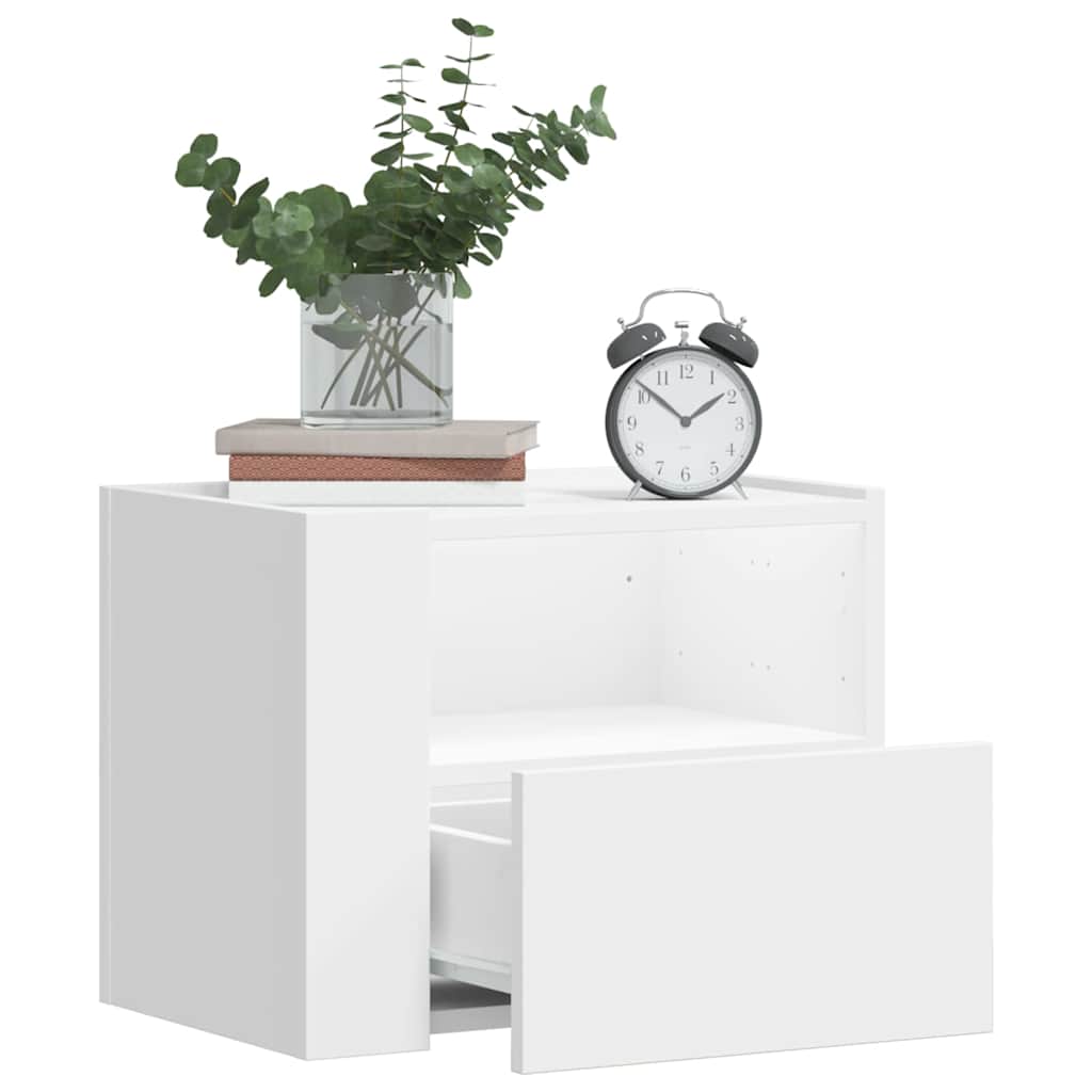 Wall-mounted bedside tables, 2 pcs, white, 45x30x35cm