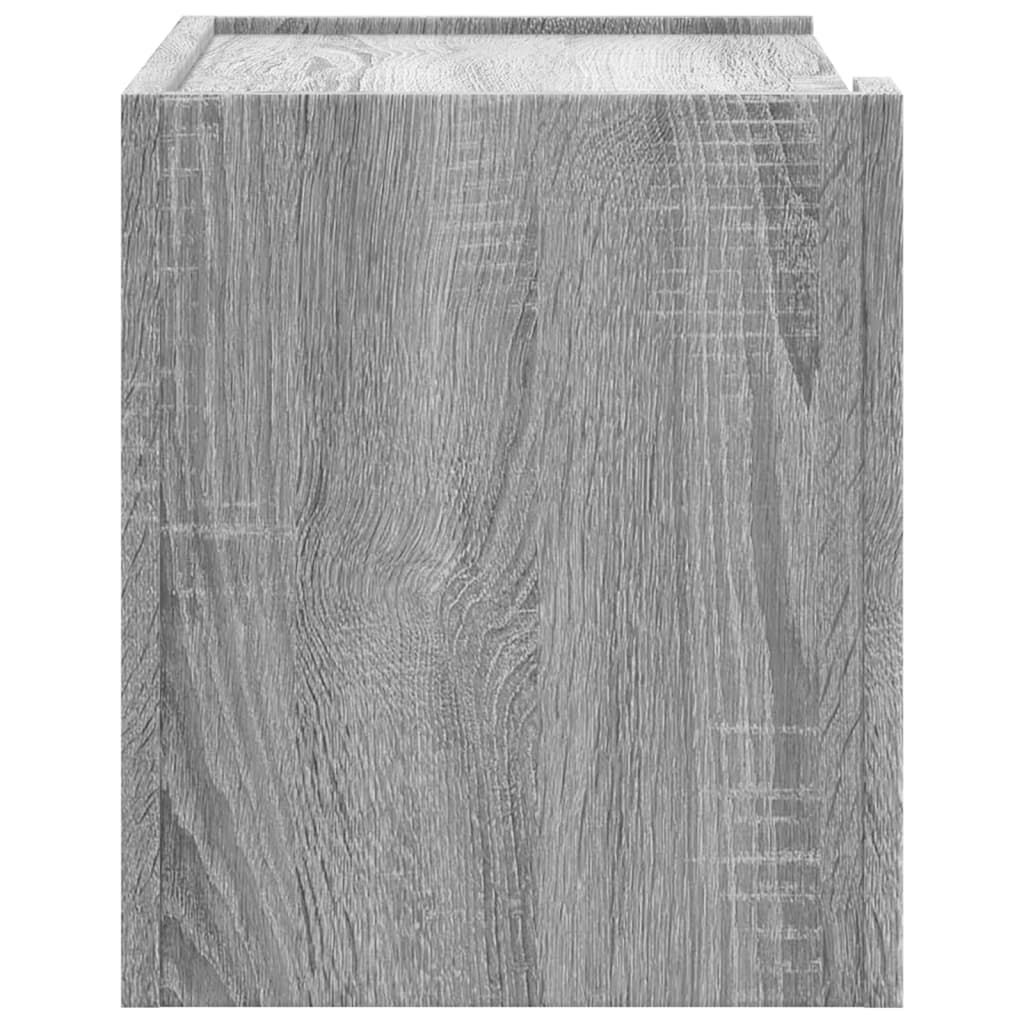 Wall-mounted bedside cabinet, grey oak, 45x30x35cm