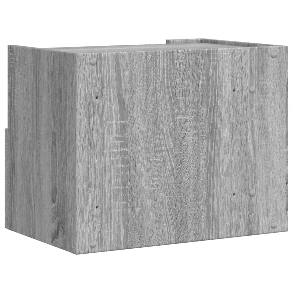 Wall-mounted bedside cabinet, grey oak, 45x30x35cm