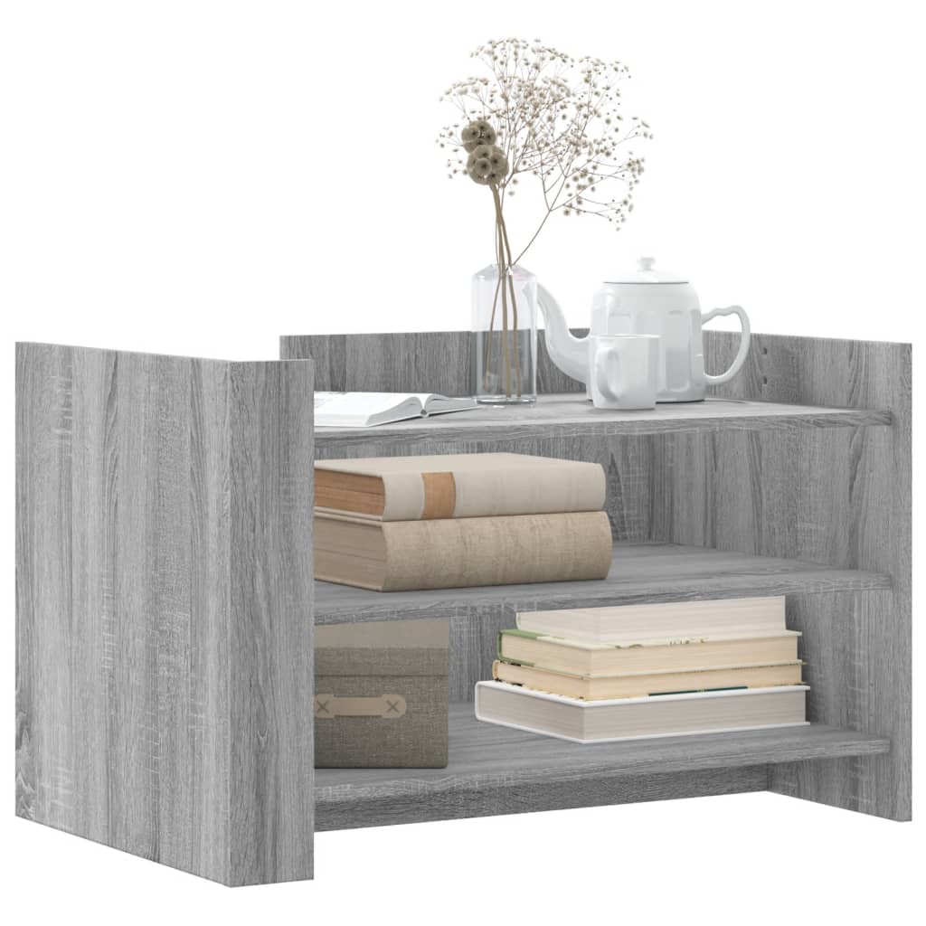 Coffee table, grey oak, 80x50x50cm, engineered wood