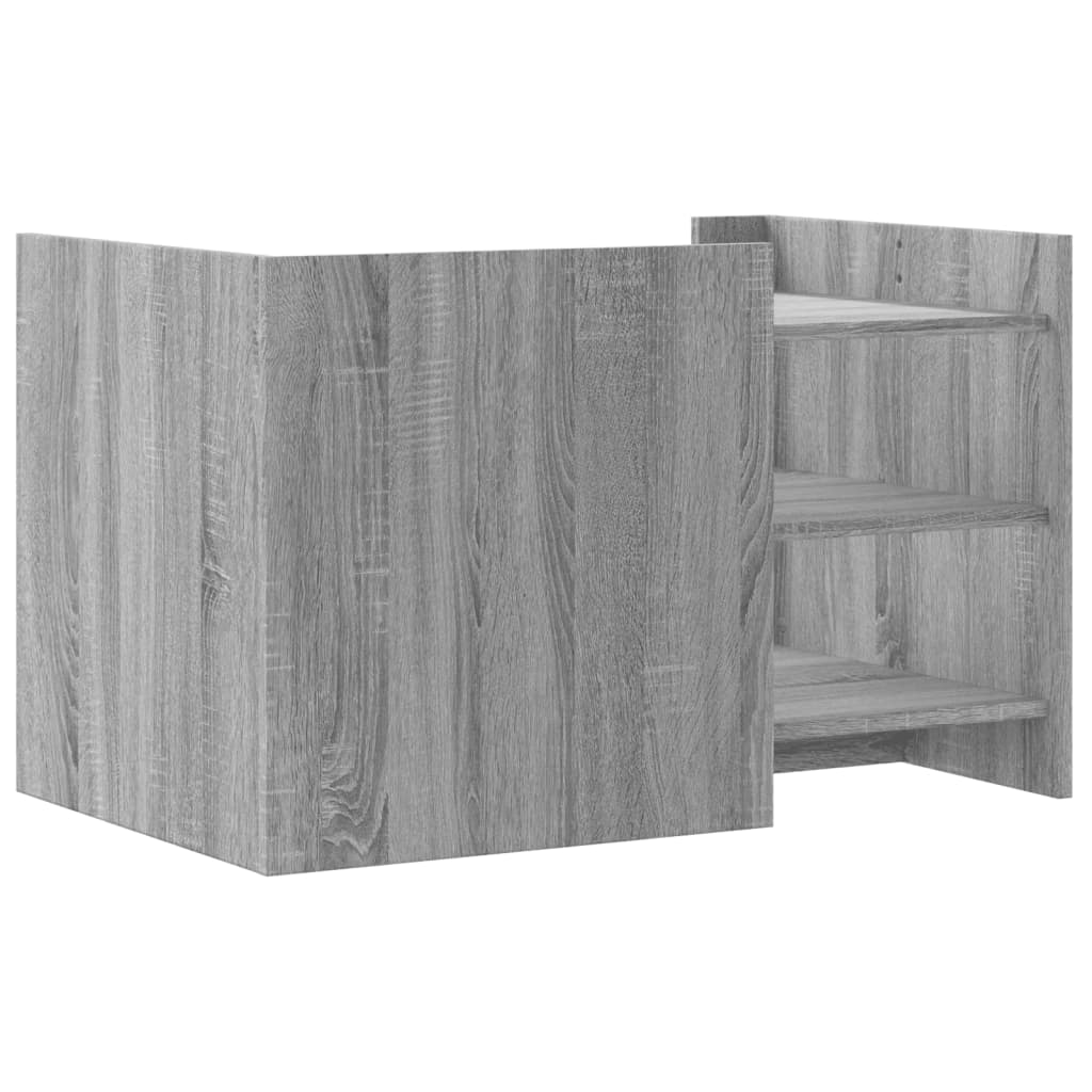 Coffee table, grey oak, 80x50x50cm, engineered wood