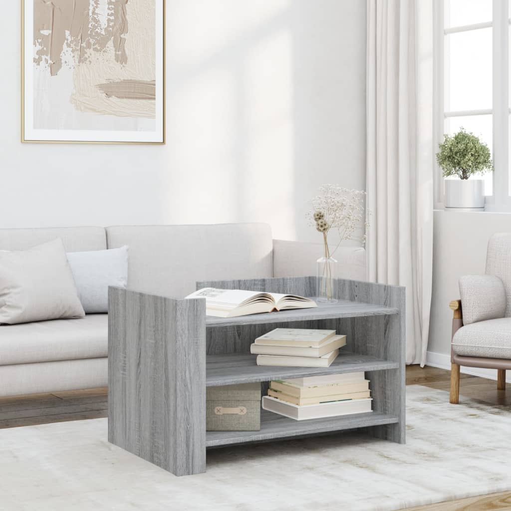 Coffee table, grey oak, 80x50x50cm, engineered wood