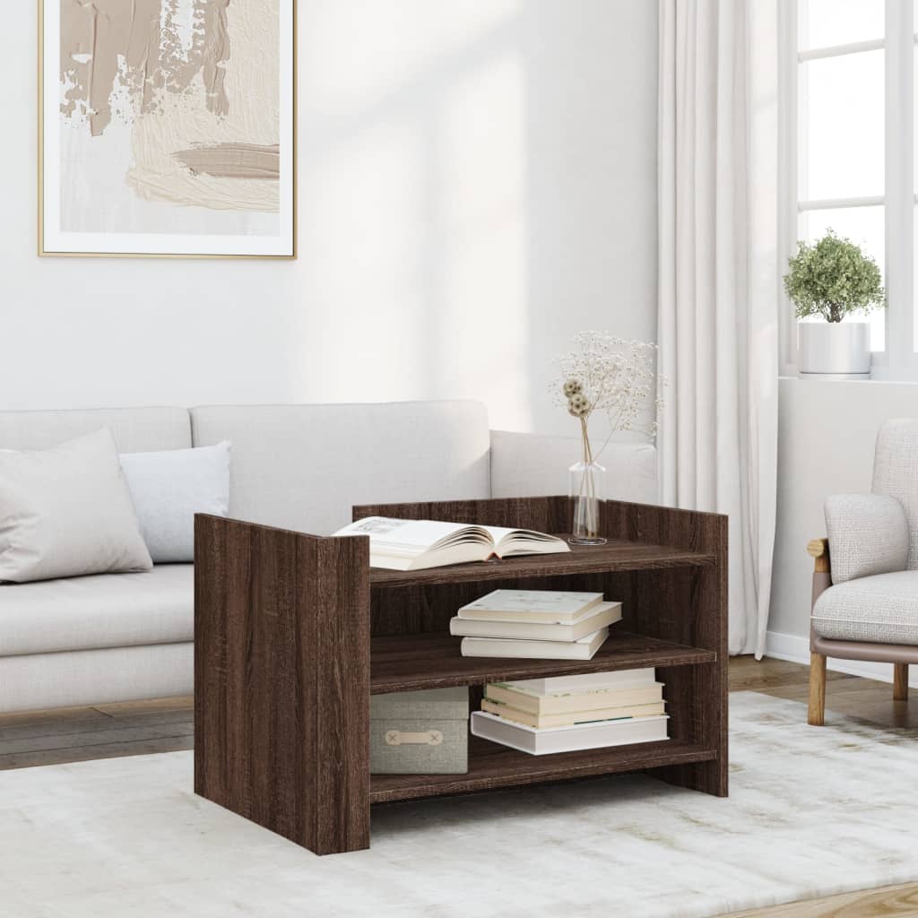 Coffee table, brown oak, 80x50x50cm, treated wood