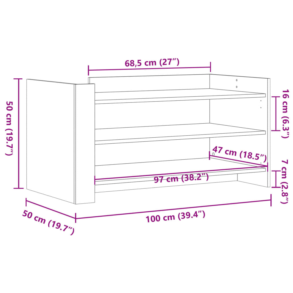 Coffee table, Sonoma oak, 100x50x50cm, engineered wood