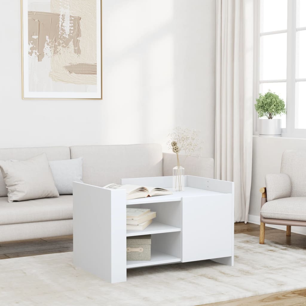 Coffee table, white, 80x50x50cm, treated wood