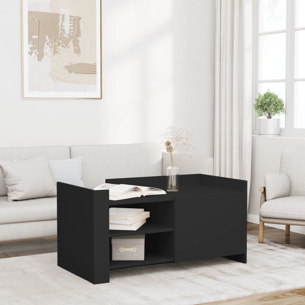 Coffee table, black, 100x50x50cm, treated wood