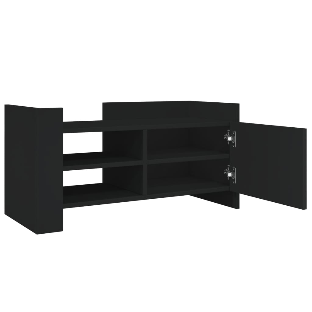 TV cabinet, black, 80x35x40cm, engineered wood