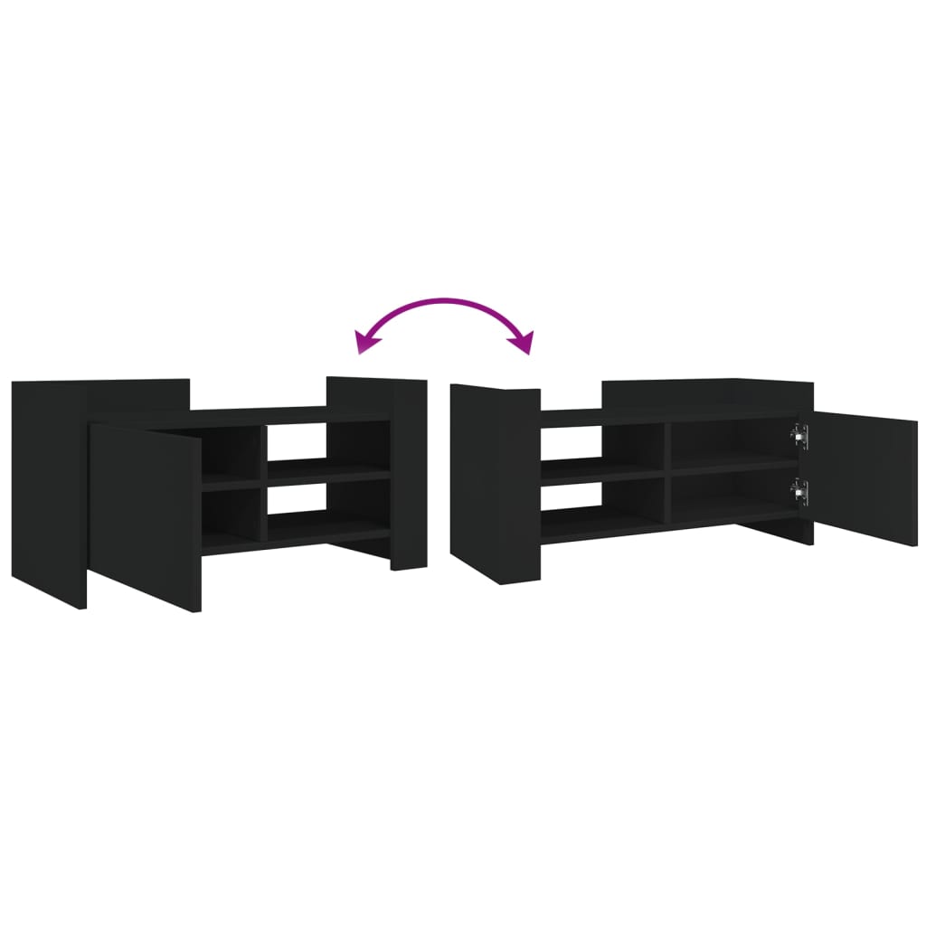 TV cabinet, black, 80x35x40cm, engineered wood