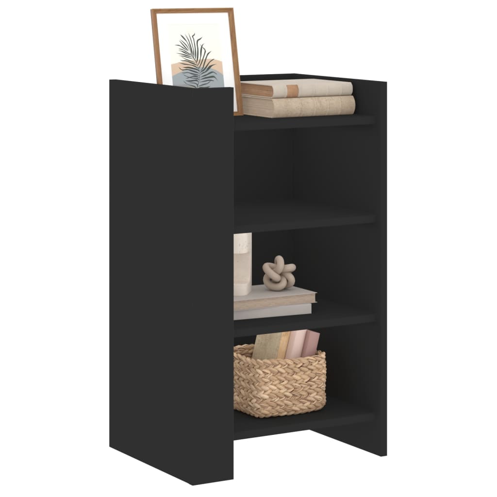Side cabinet, black, 45x35x75cm, engineered wood