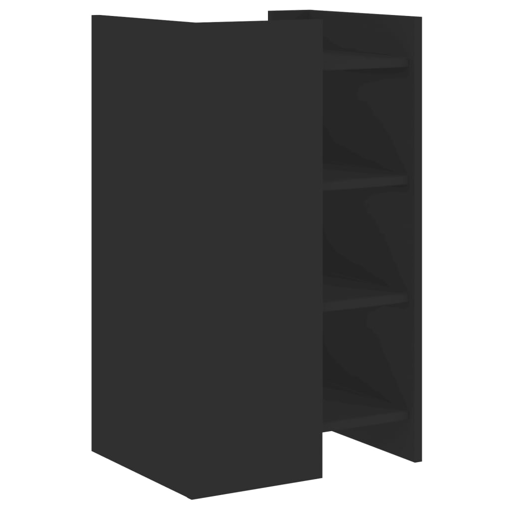 Side cabinet, black, 45x35x75cm, engineered wood