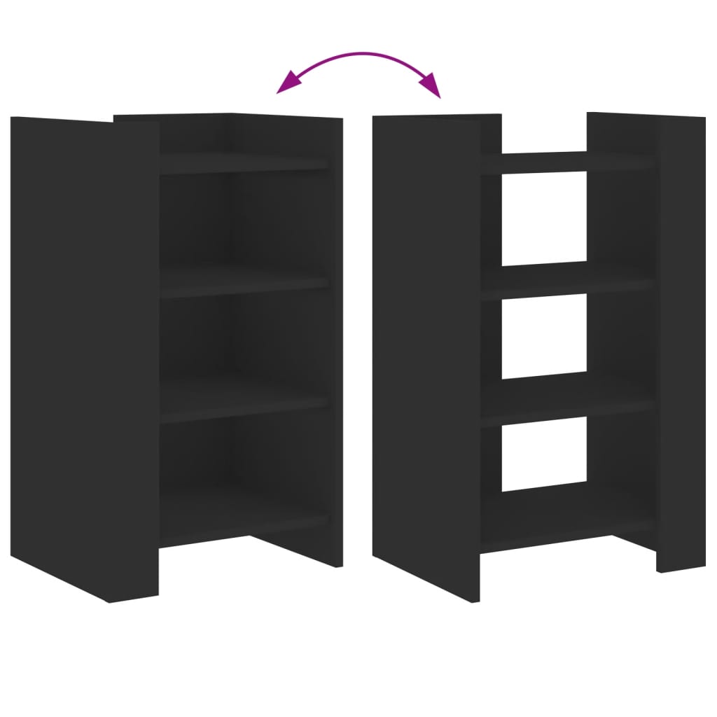 Side cabinet, black, 45x35x75cm, engineered wood